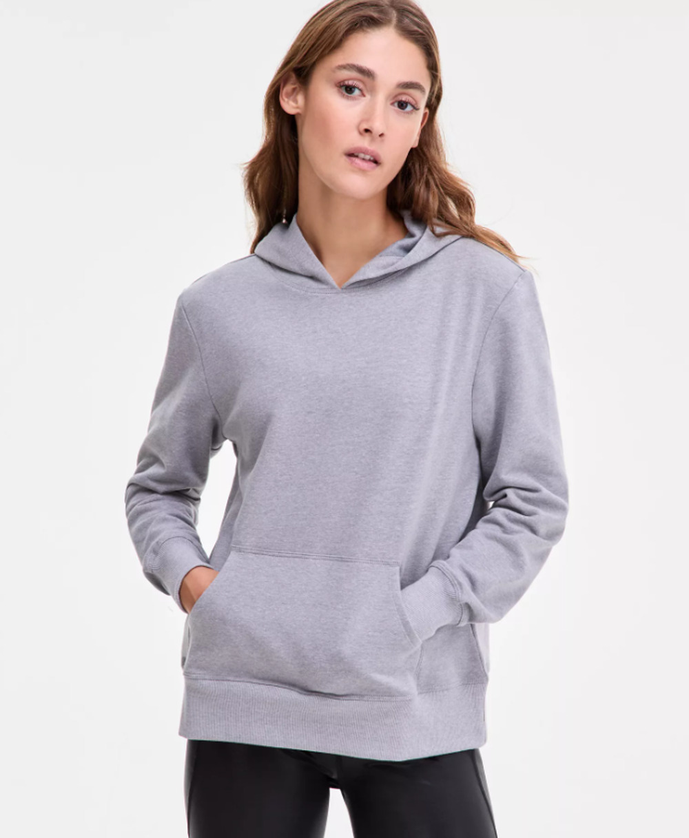 IDEOLOGY Women's Fleece Hoodie Small Grey Zinc Heather Sweatshirt NWT